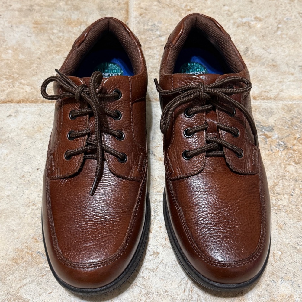 Nunn Bush Mens 10.5M Cameron Moc Toe Oxford Shoes Brown Leather Excellent